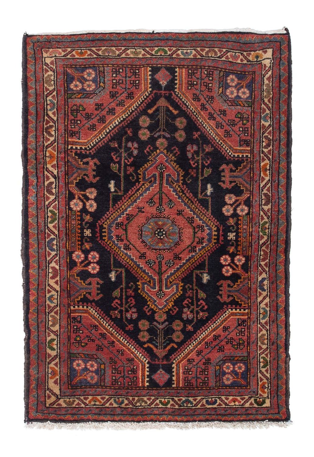 Alfombra persa - Nómada - 125 x 87 cm - azul oscuro