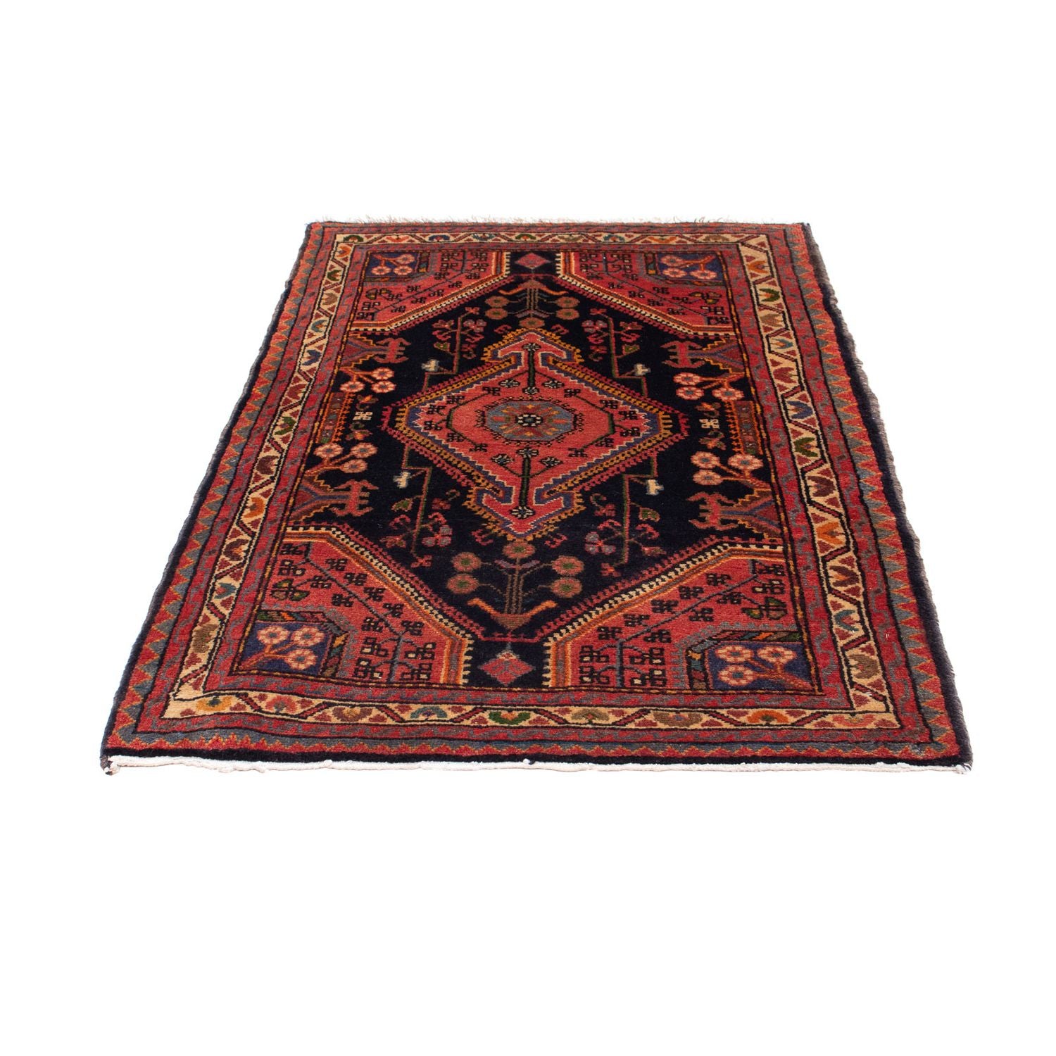 Alfombra persa - Nómada - 125 x 87 cm - azul oscuro