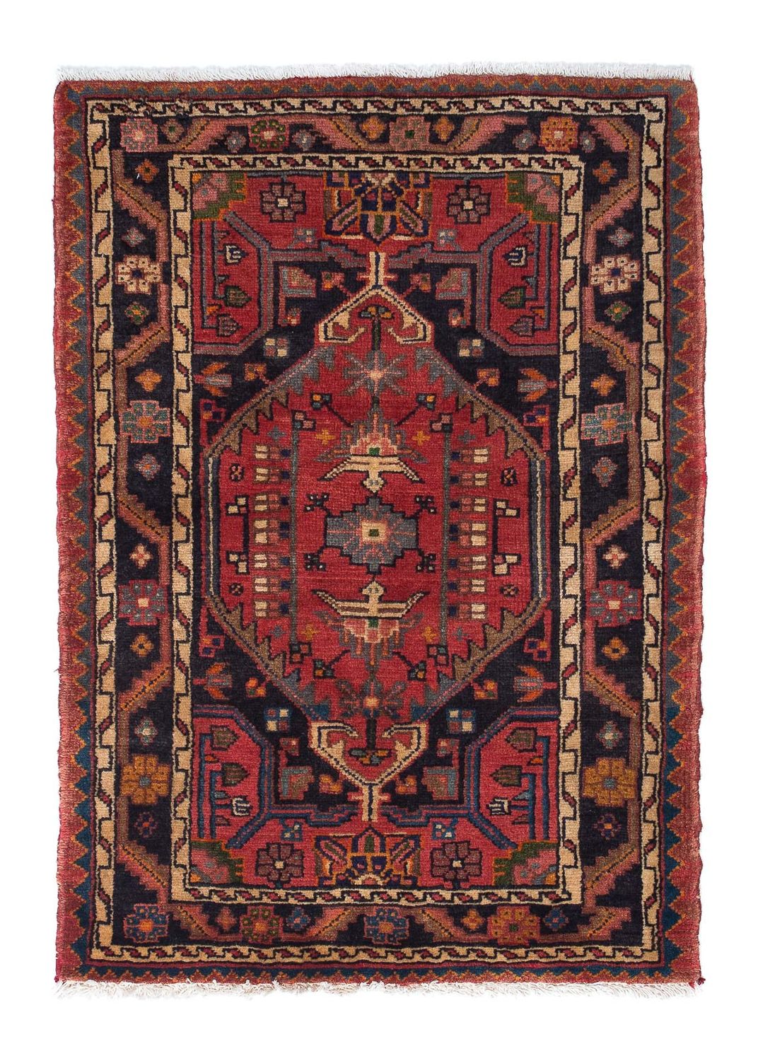 Alfombra persa - Nómada - 120 x 85 cm - rojo oscuro