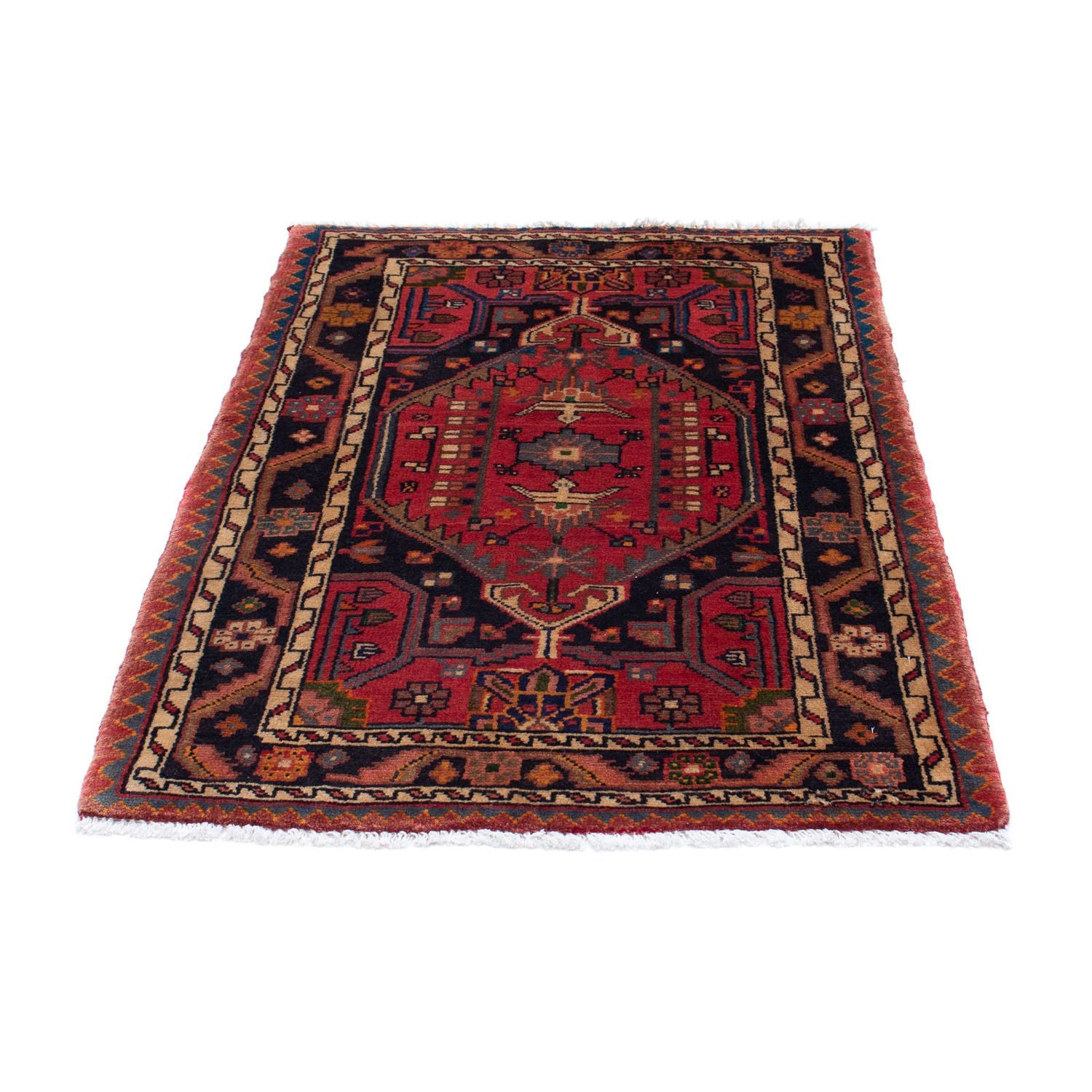 Alfombra persa - Nómada - 120 x 85 cm - rojo oscuro