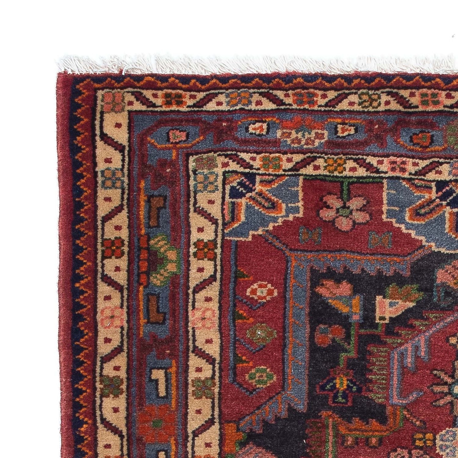 Alfombra persa - Nómada - 126 x 88 cm - rojo claro