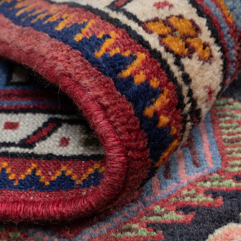 Alfombra persa - Nómada - 126 x 88 cm - rojo claro