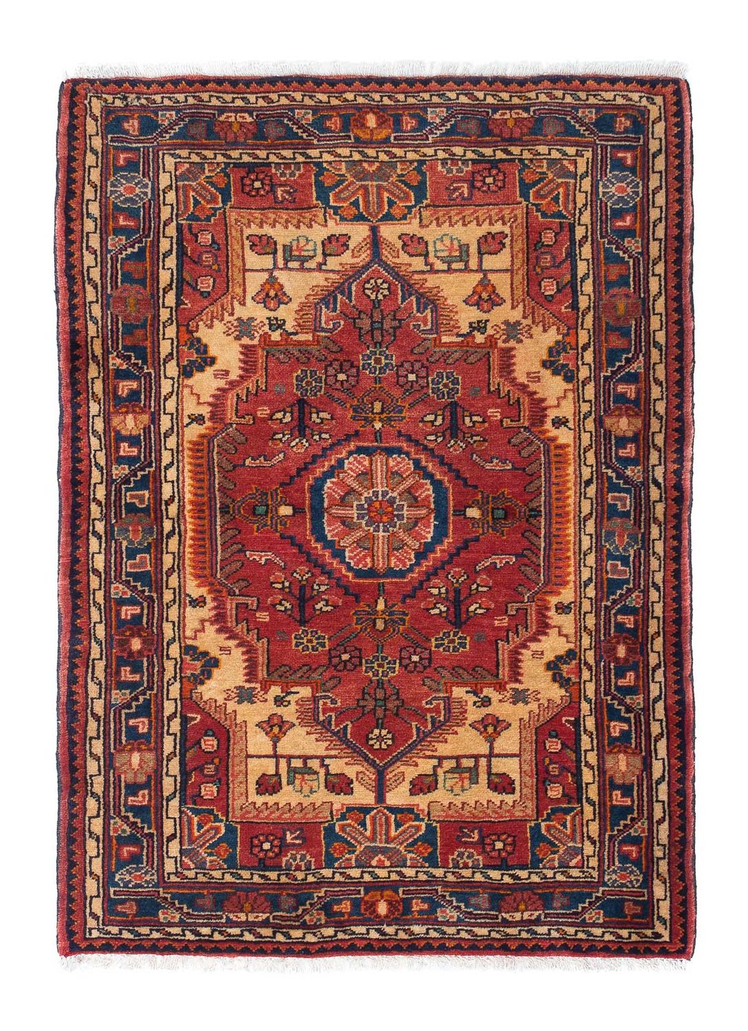 Alfombra persa - Nómada - 124 x 90 cm - rojo