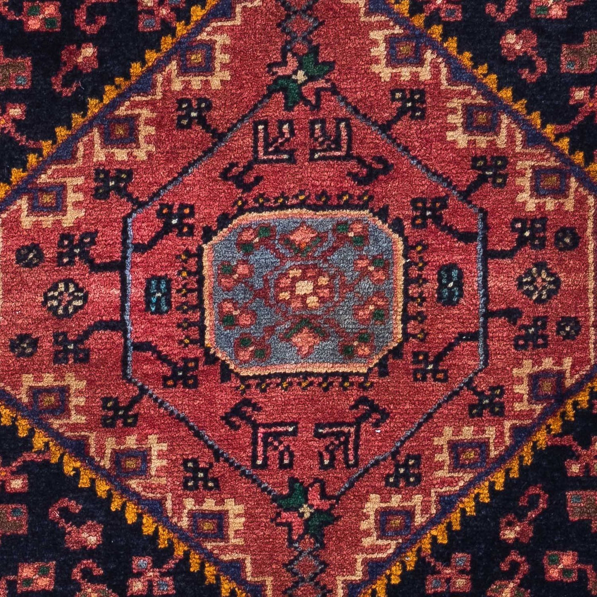 Alfombra persa - Nómada - 128 x 86 cm - azul oscuro