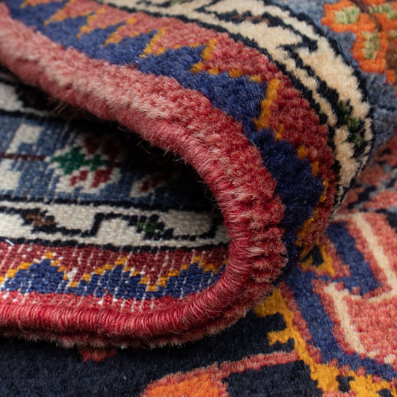 Alfombra persa - Nómada - 128 x 86 cm - azul oscuro