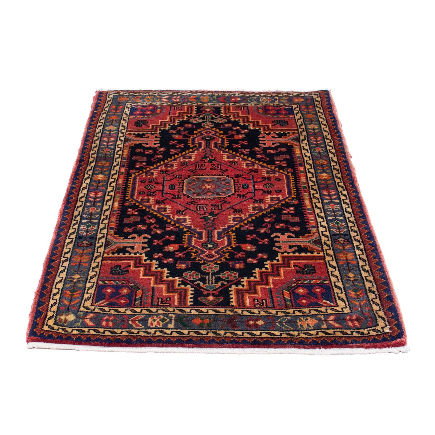 Alfombra persa - Nómada - 128 x 86 cm - azul oscuro