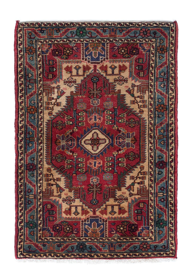 Alfombra persa - Nómada - 125 x 83 cm - rojo oscuro