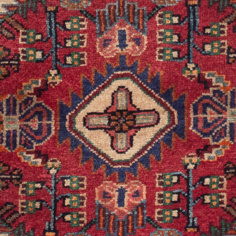 Alfombra persa - Nómada - 125 x 83 cm - rojo oscuro