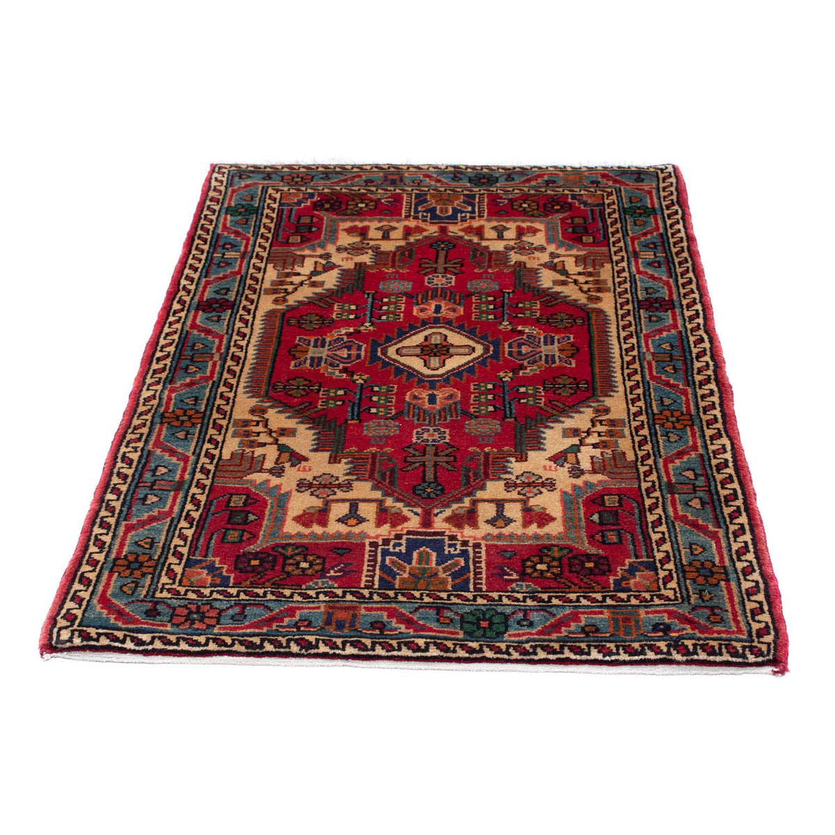 Alfombra persa - Nómada - 125 x 83 cm - rojo oscuro