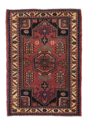 Alfombra persa - Nómada - 120 x 86 cm - rojo oscuro