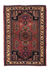 Alfombra persa - Nómada - 120 x 86 cm - rojo oscuro