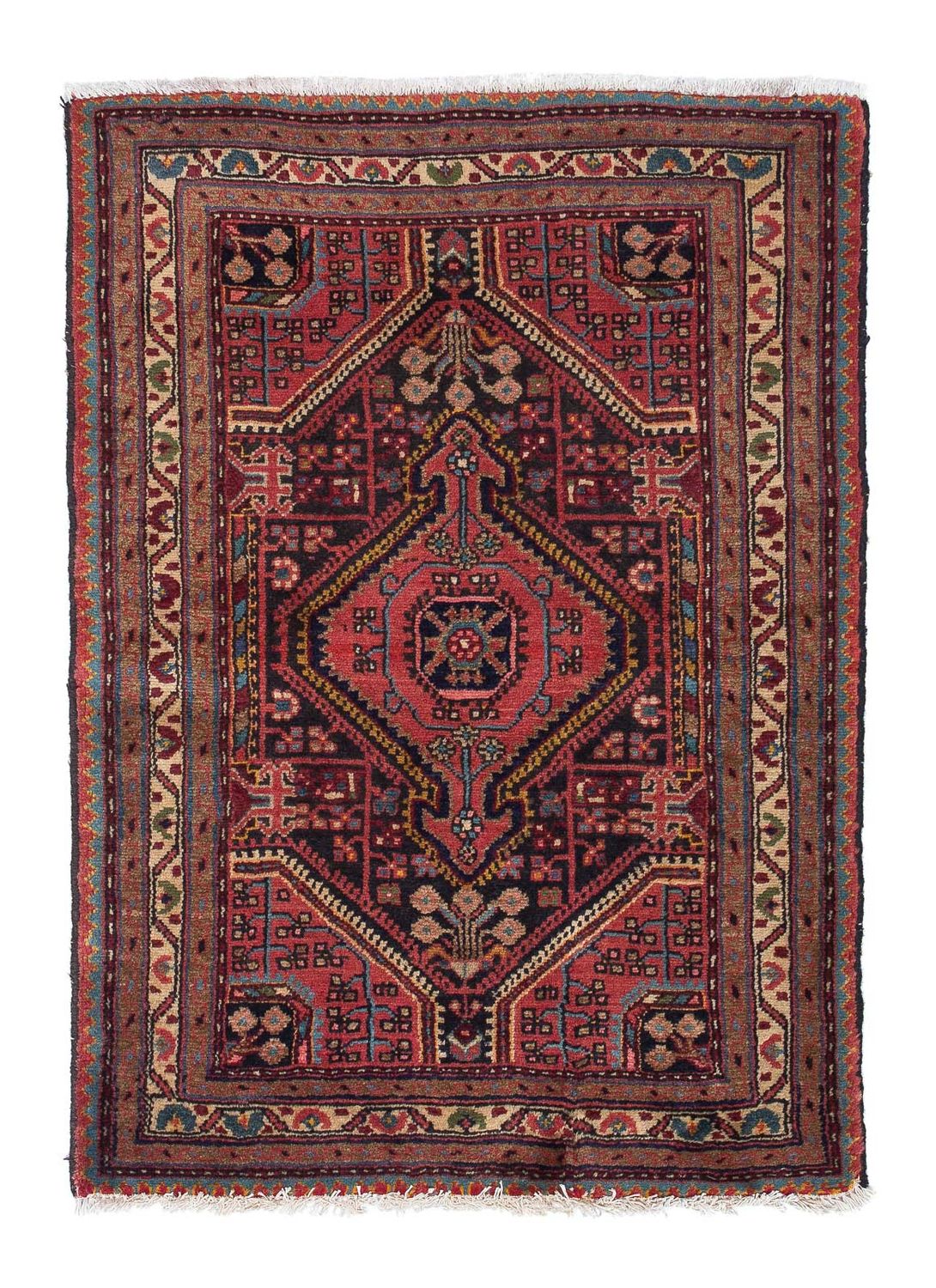 Alfombra persa - Nómada - 115 x 83 cm - rojo claro