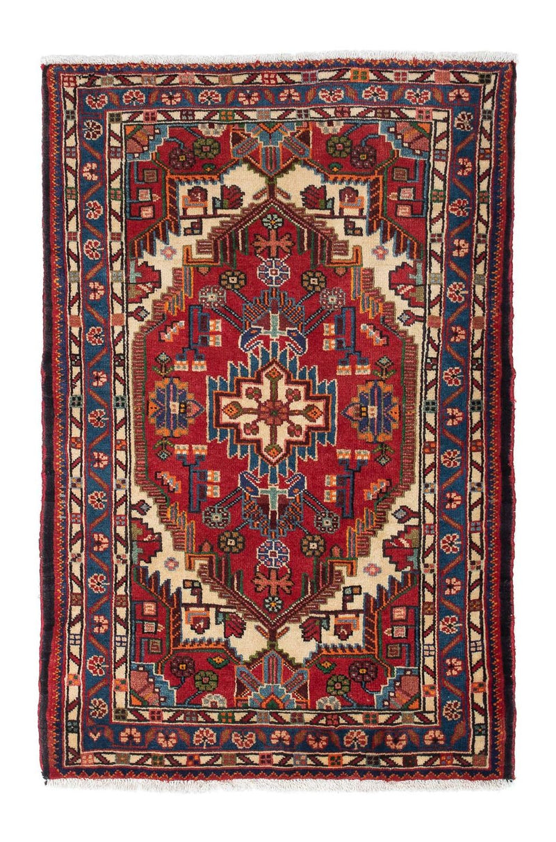 Alfombra persa - Nómada - 133 x 90 cm - rojo oscuro