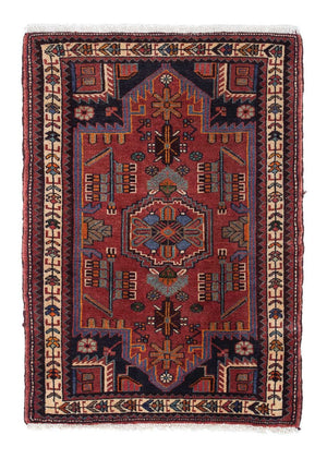 Alfombra persa - Nómada - 118 x 81 cm - rojo oscuro