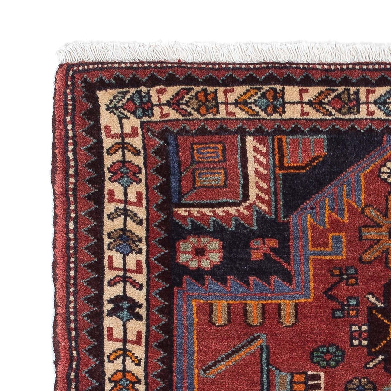 Alfombra persa - Nómada - 118 x 81 cm - rojo oscuro