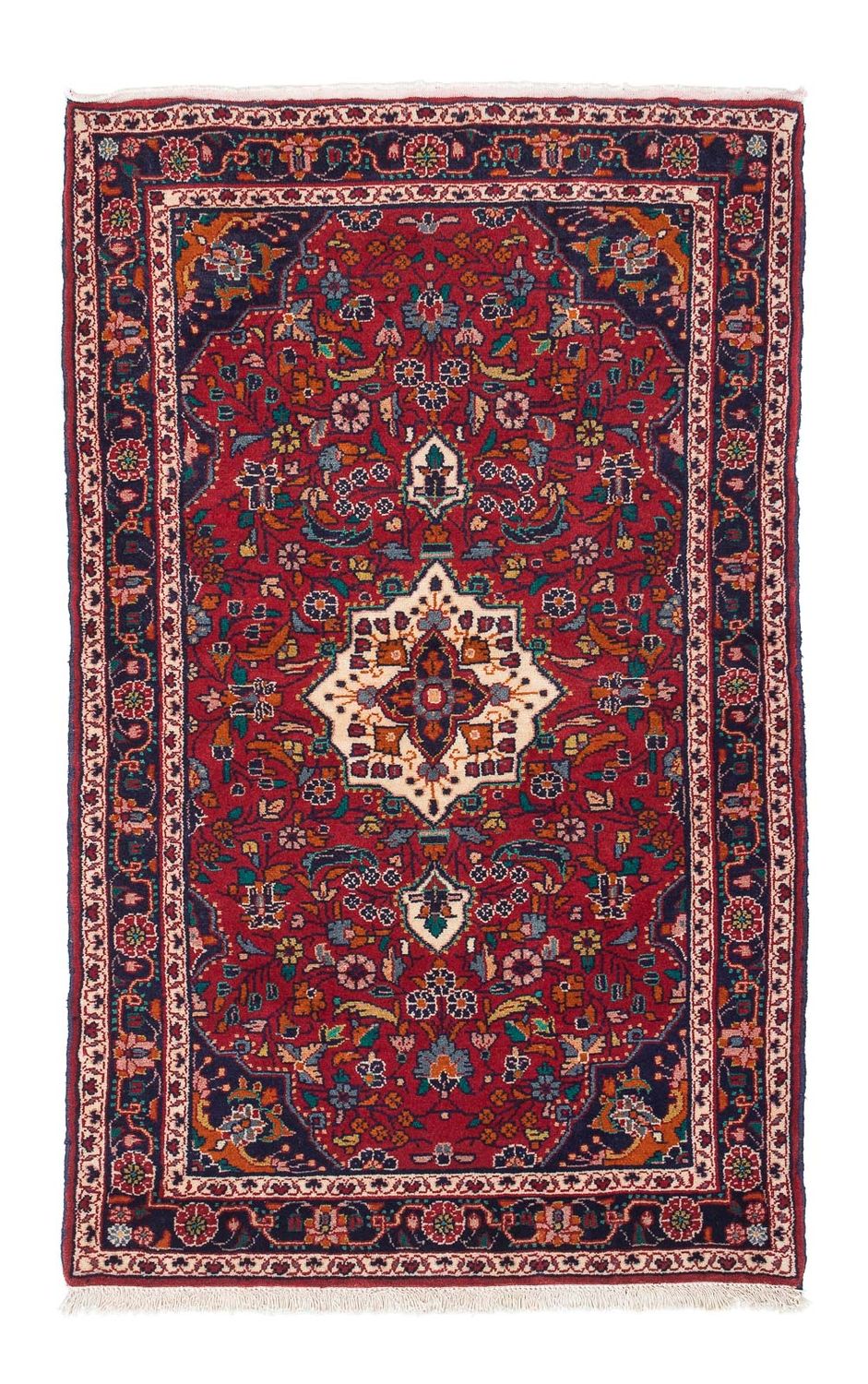 Alfombra persa - Nómada - 128 x 88 cm - rojo oscuro
