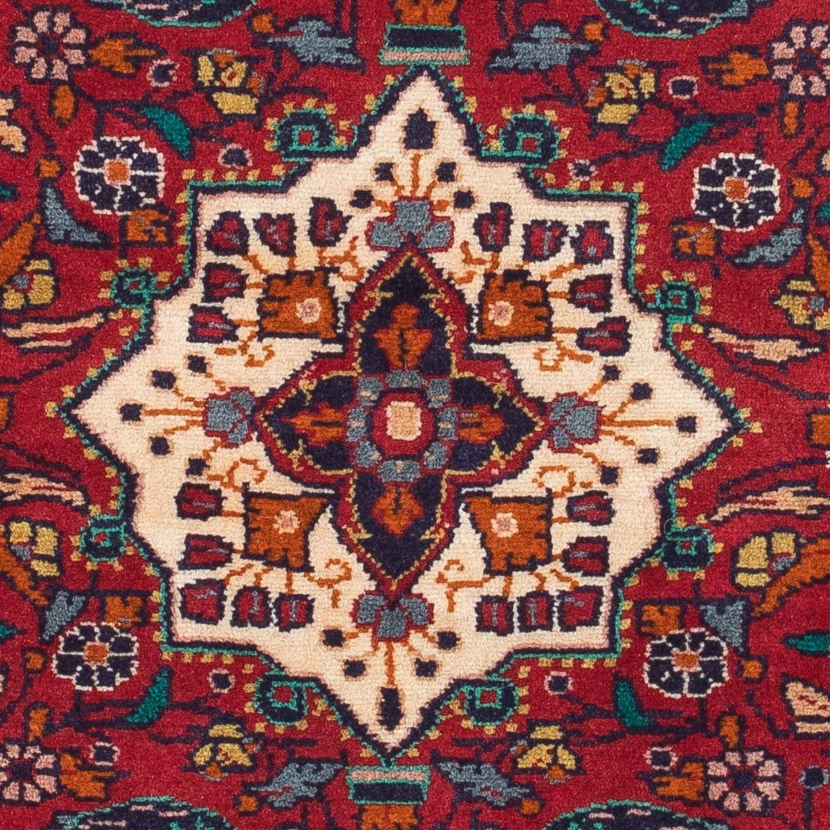 Alfombra persa - Nómada - 128 x 88 cm - rojo oscuro