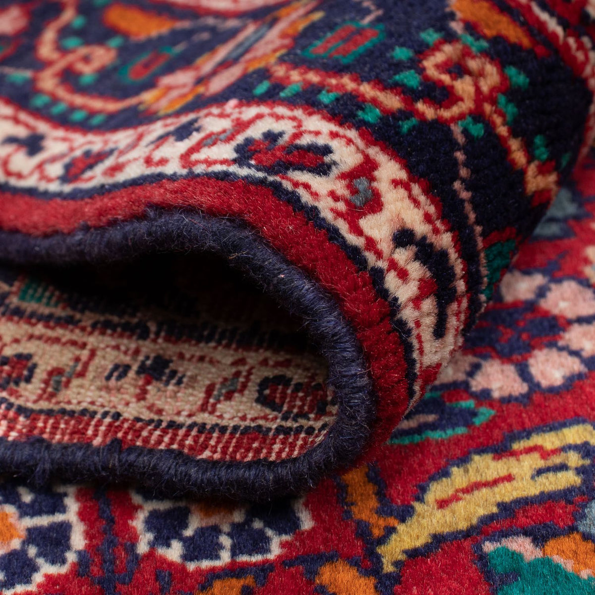 Alfombra persa - Nómada - 128 x 88 cm - rojo oscuro