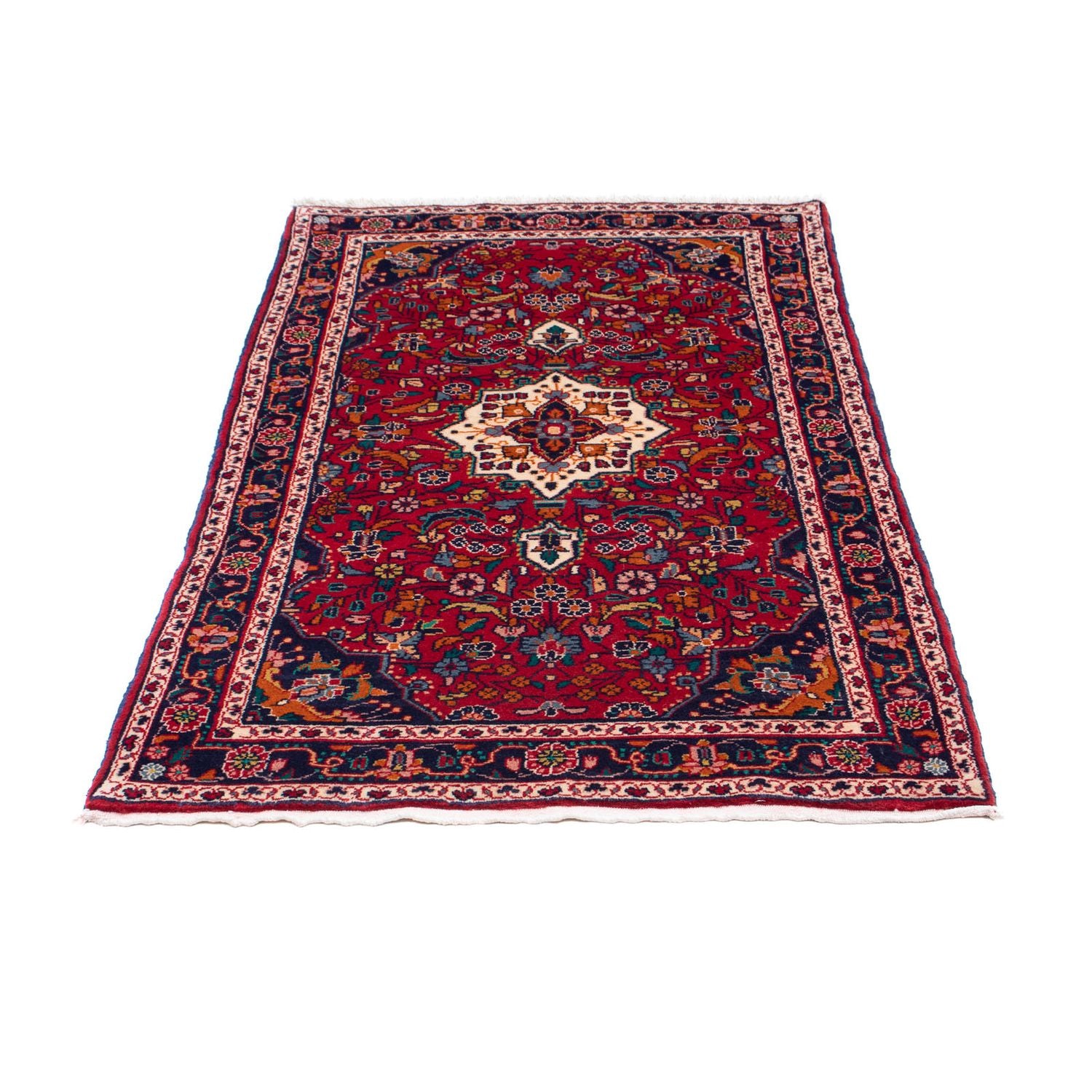 Alfombra persa - Nómada - 128 x 88 cm - rojo oscuro