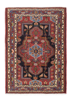 Alfombra persa - Nómada - 126 x 90 cm - rojo oscuro