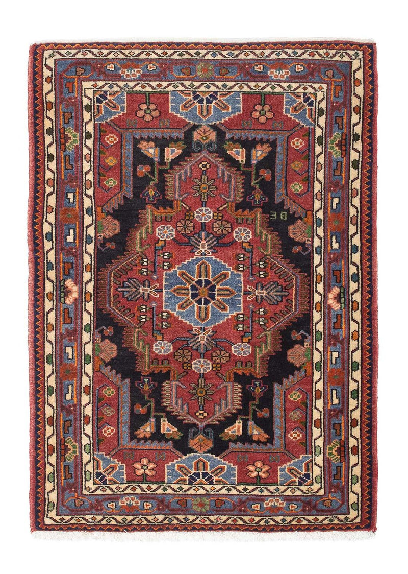 Alfombra persa - Nómada - 126 x 90 cm - rojo oscuro