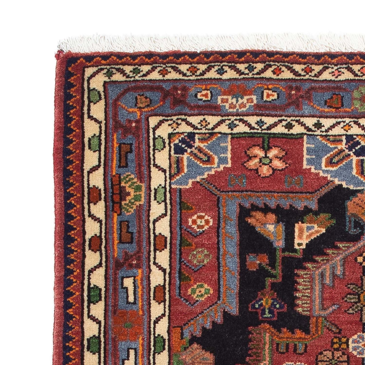 Alfombra persa - Nómada - 126 x 90 cm - rojo oscuro