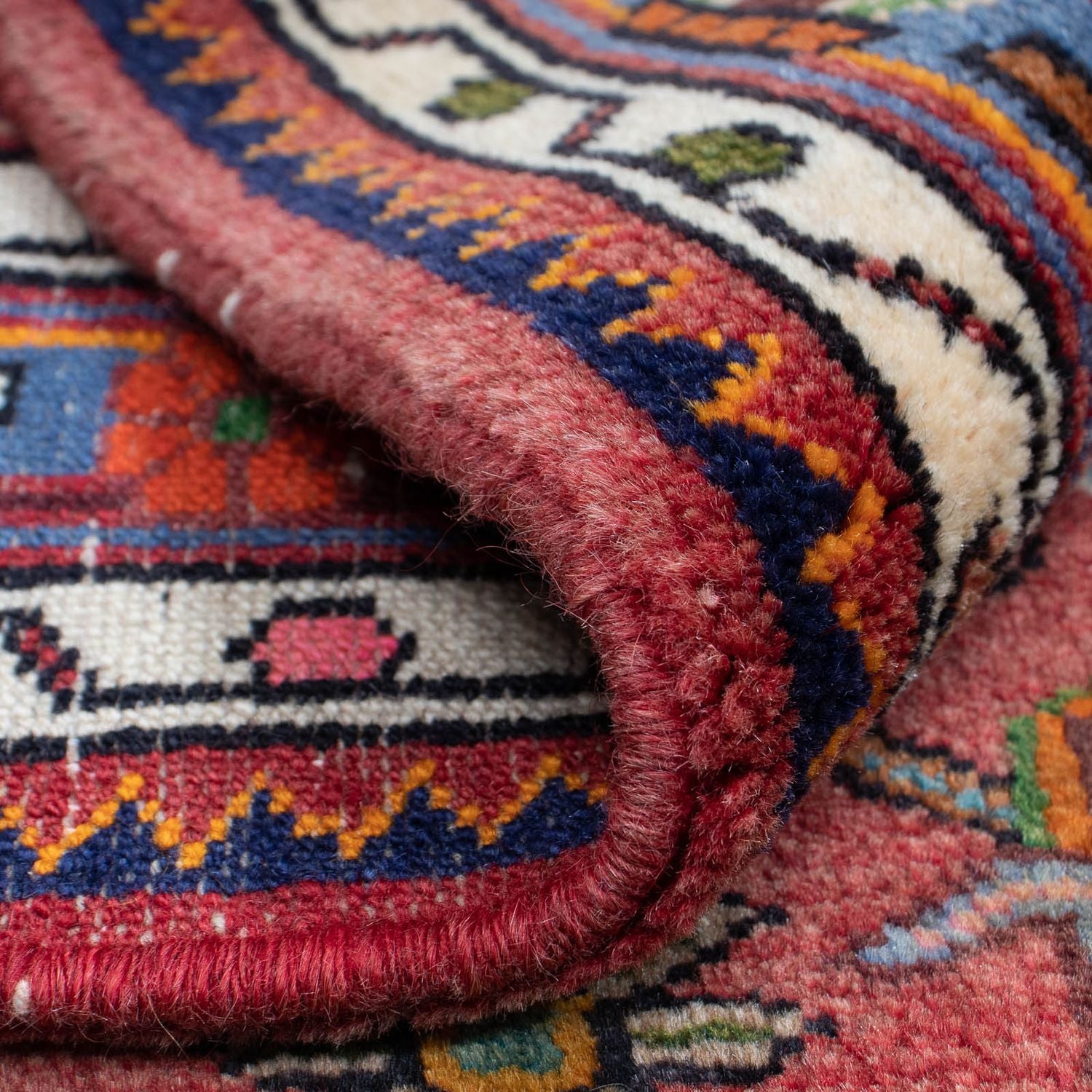 Alfombra persa - Nómada - 126 x 90 cm - rojo oscuro