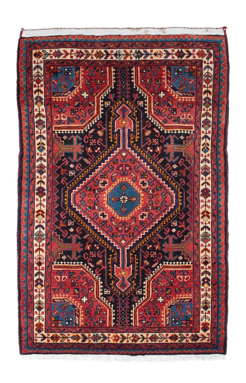 Alfombra persa - Nómada - 128 x 82 cm - azul oscuro