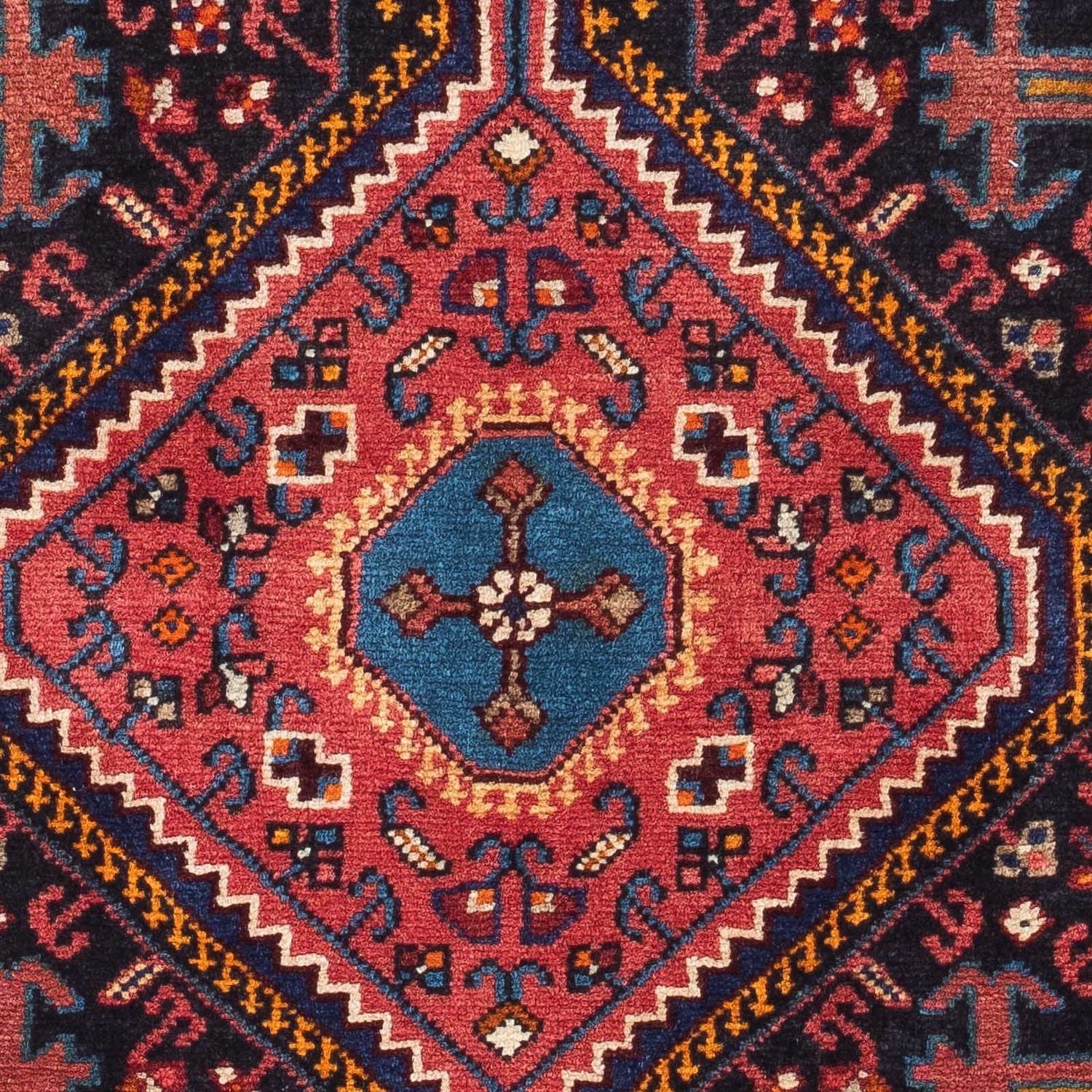 Alfombra persa - Nómada - 128 x 82 cm - azul oscuro