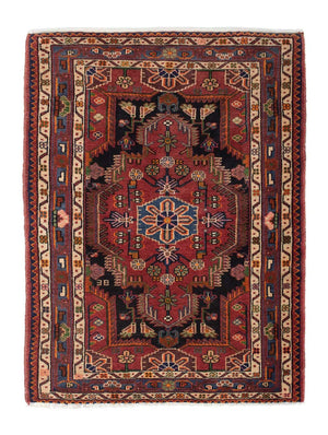 Alfombra persa - Nómada - 127 x 90 cm - rojo oscuro