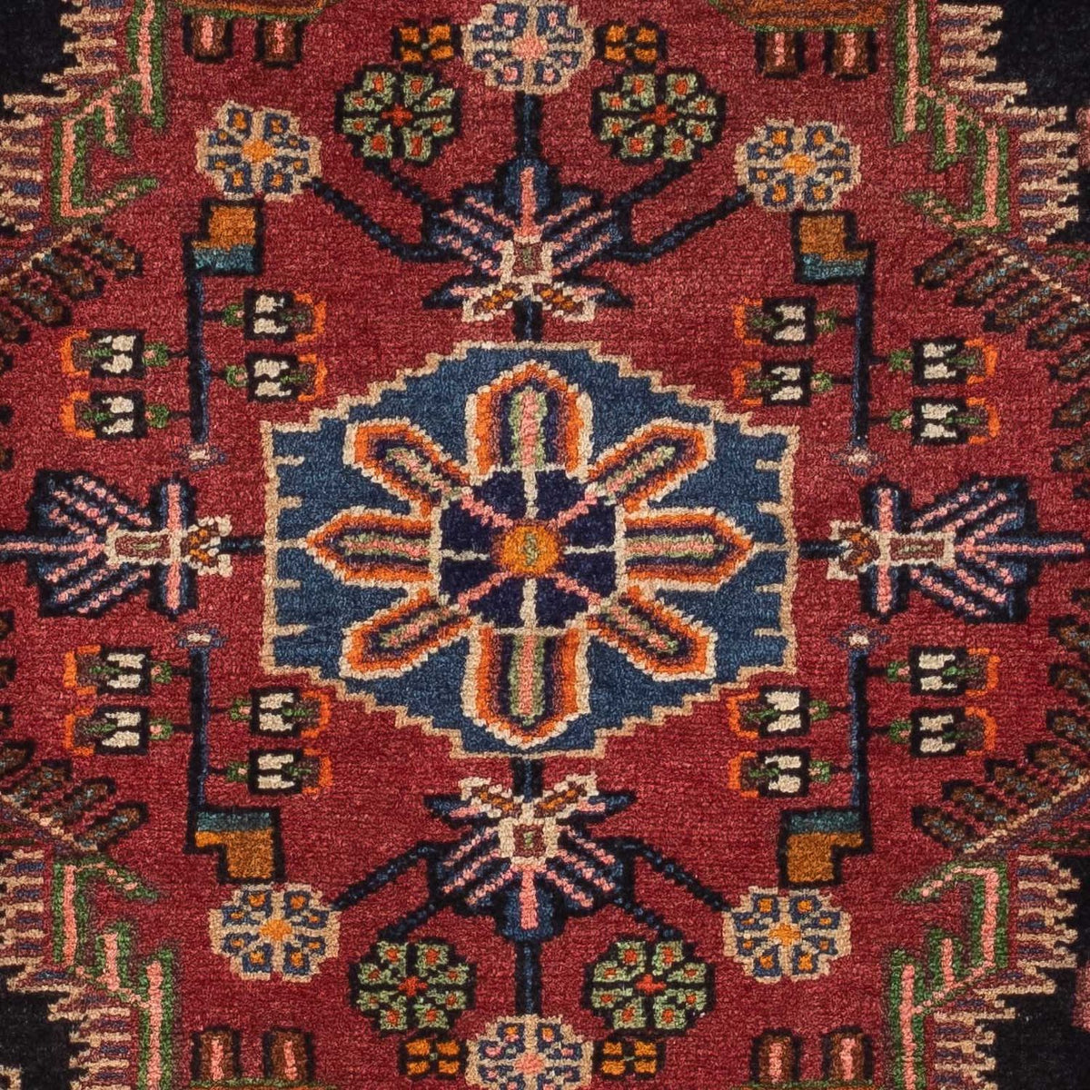 Alfombra persa - Nómada - 127 x 90 cm - rojo oscuro