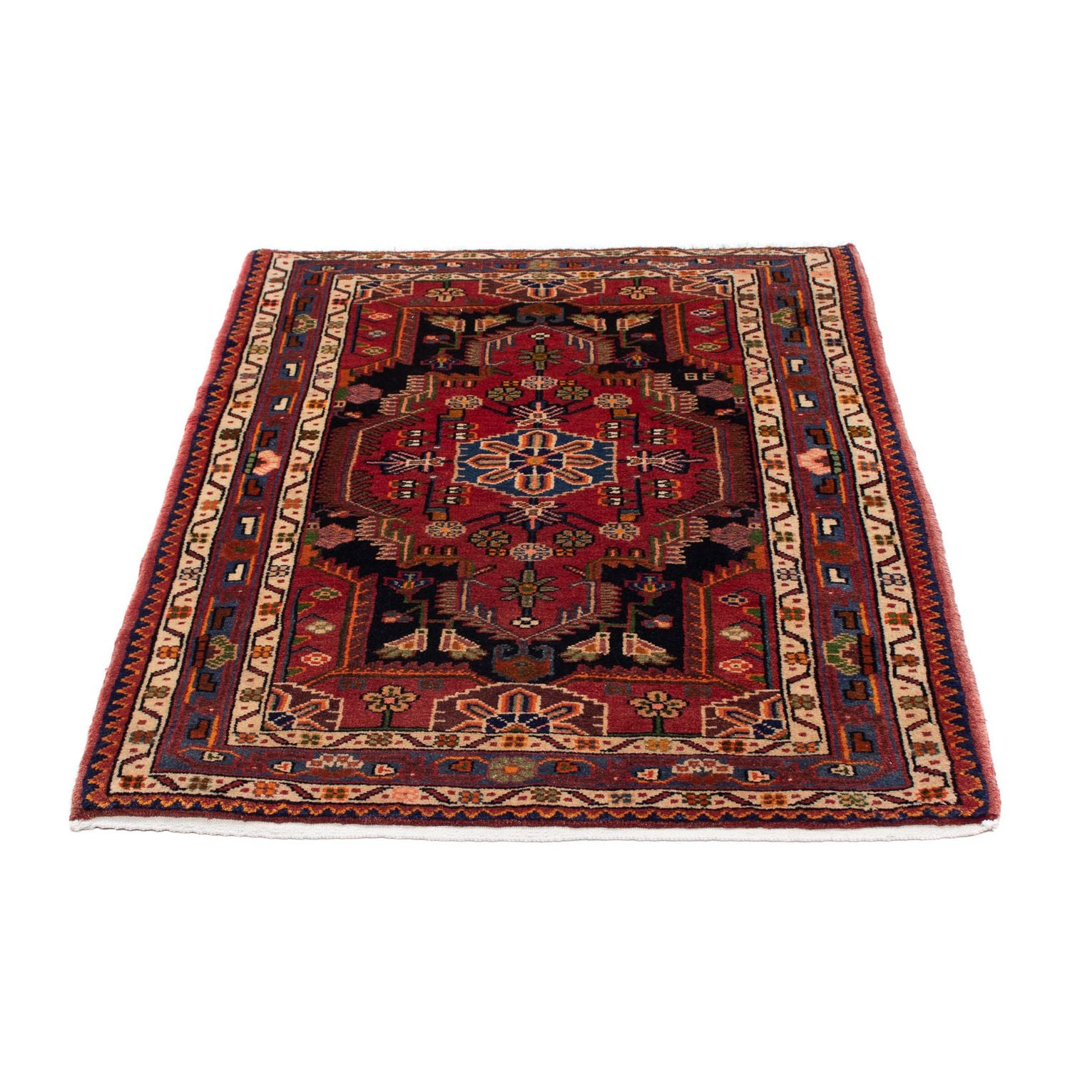 Alfombra persa - Nómada - 127 x 90 cm - rojo oscuro