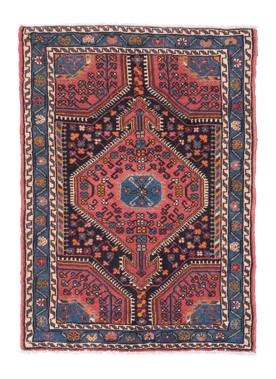 Alfombra persa - Nómada - 118 x 83 cm - azul oscuro
