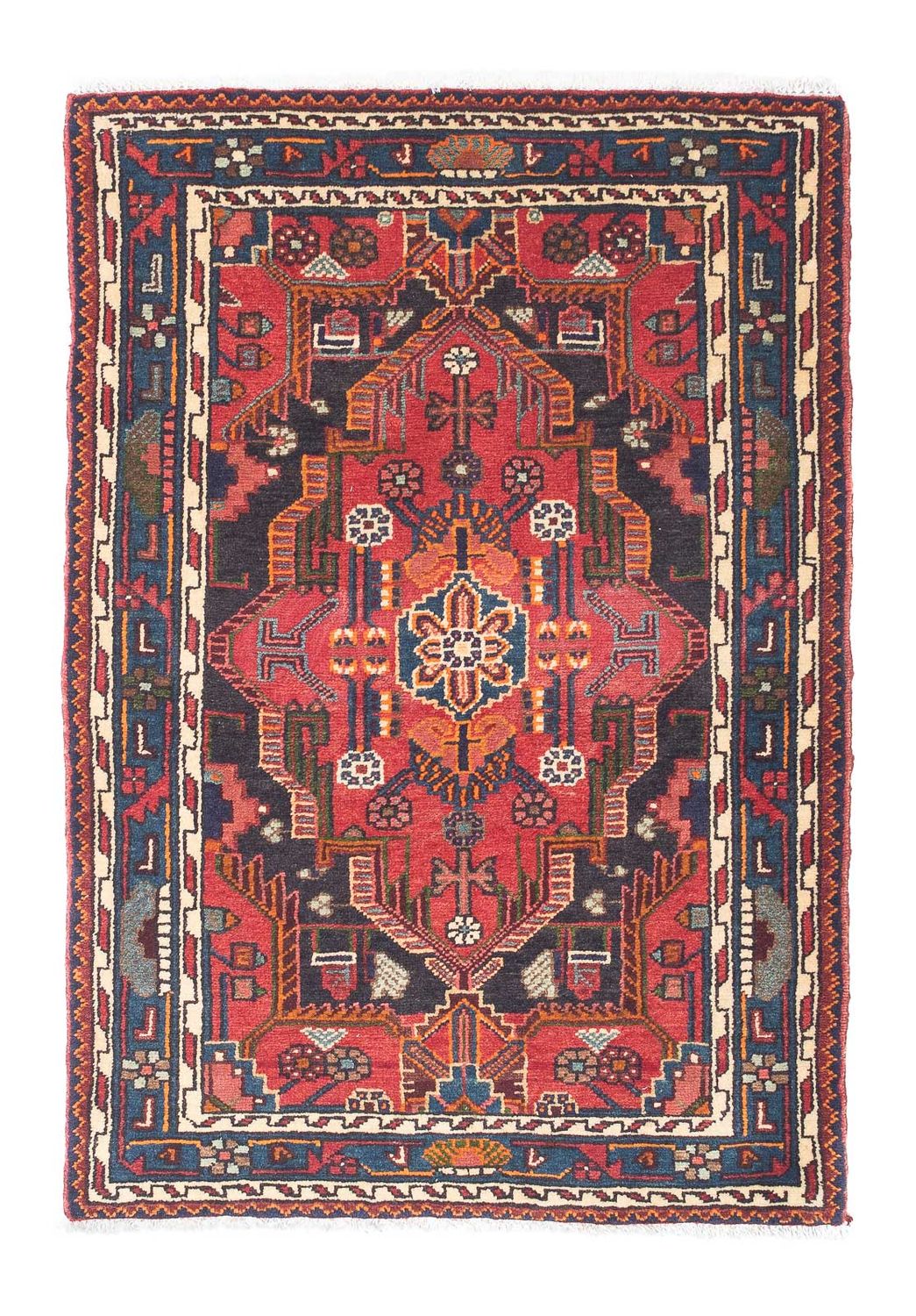Alfombra persa - Nómada - 128 x 90 cm - rojo