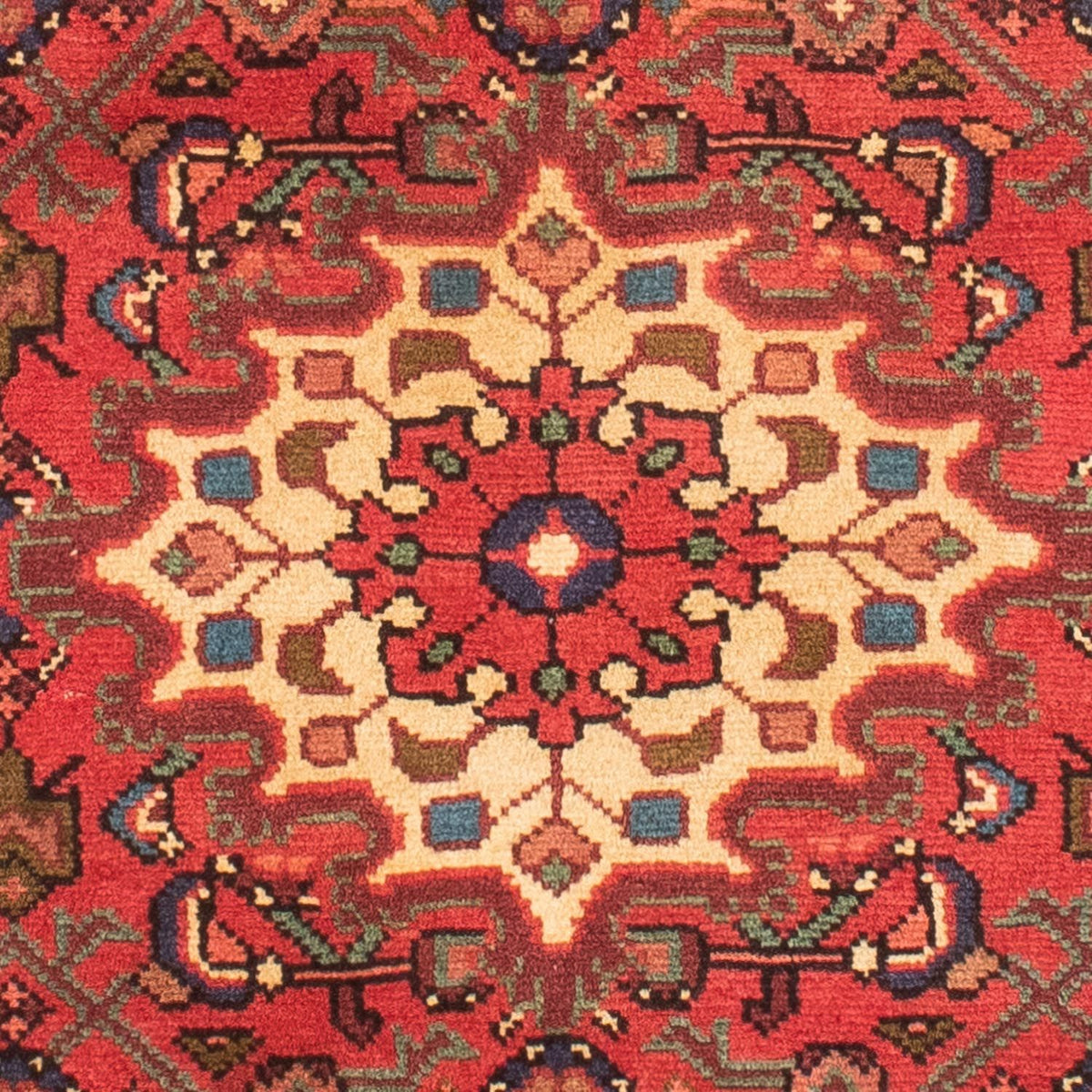 Alfombra persa - Nómada - 135 x 110 cm - rojo claro