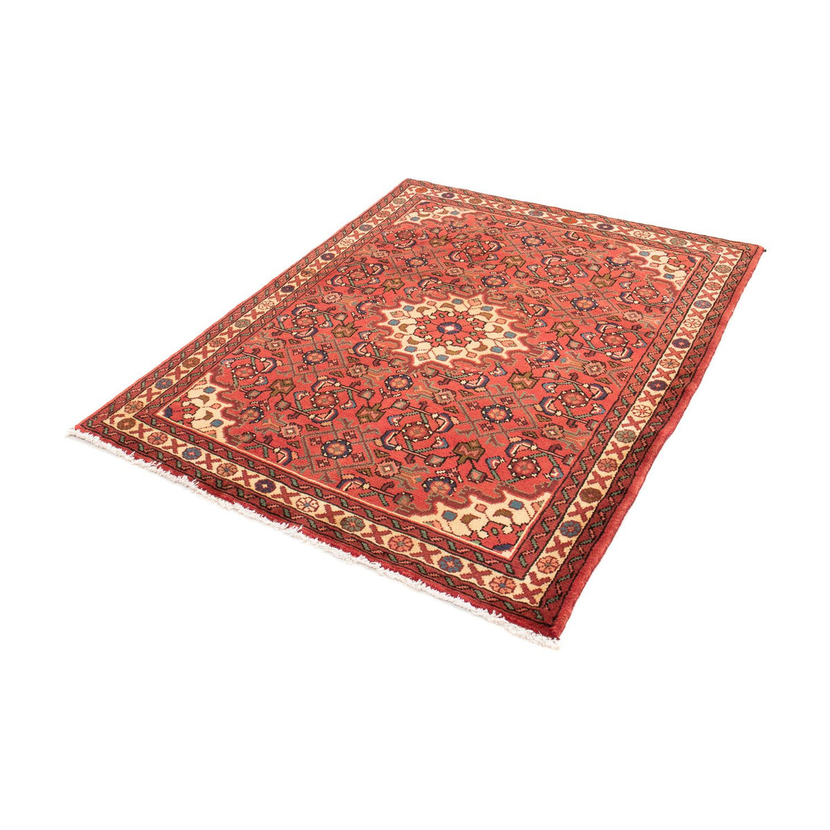 Alfombra persa - Nómada - 135 x 110 cm - rojo claro