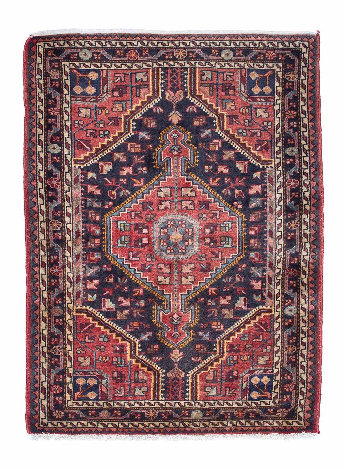 Alfombra persa - Nómada - 157 x 104 cm - azul oscuro