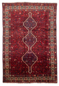 Alfombra persa - Nómada - 300 x 208 cm - rojo oscuro