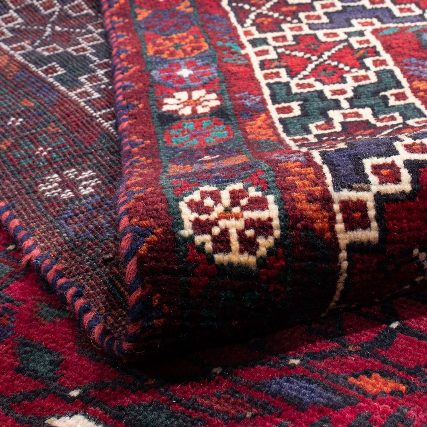 Alfombra persa - Nómada - 300 x 208 cm - rojo oscuro