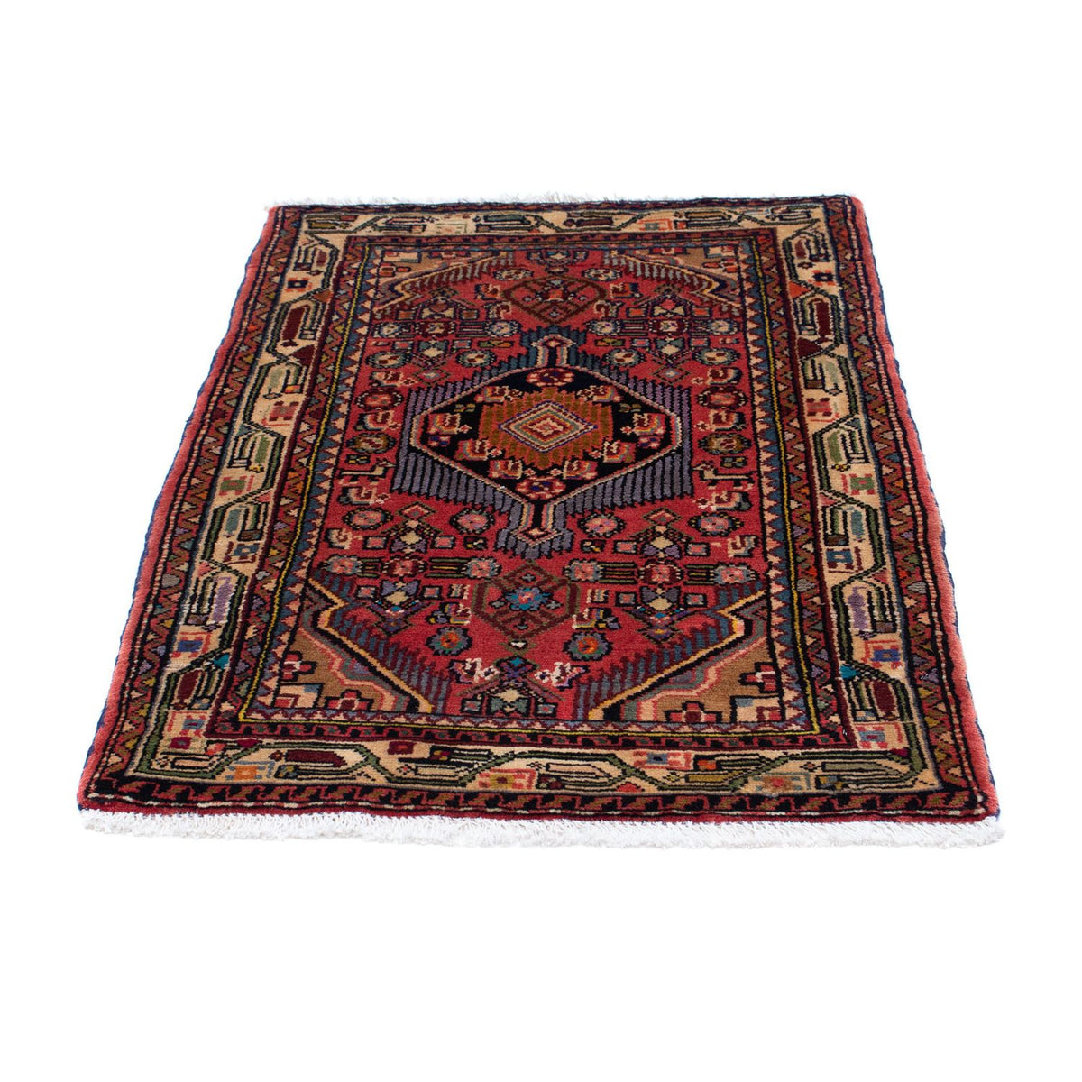 Alfombra persa - Nómada - 110 x 76 cm - rojo claro
