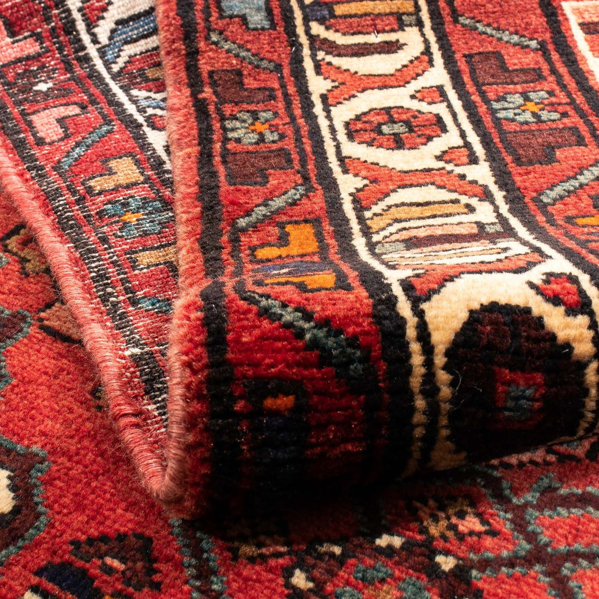 Alfombra persa - Nómada - 162 x 110 cm - rojo oscuro