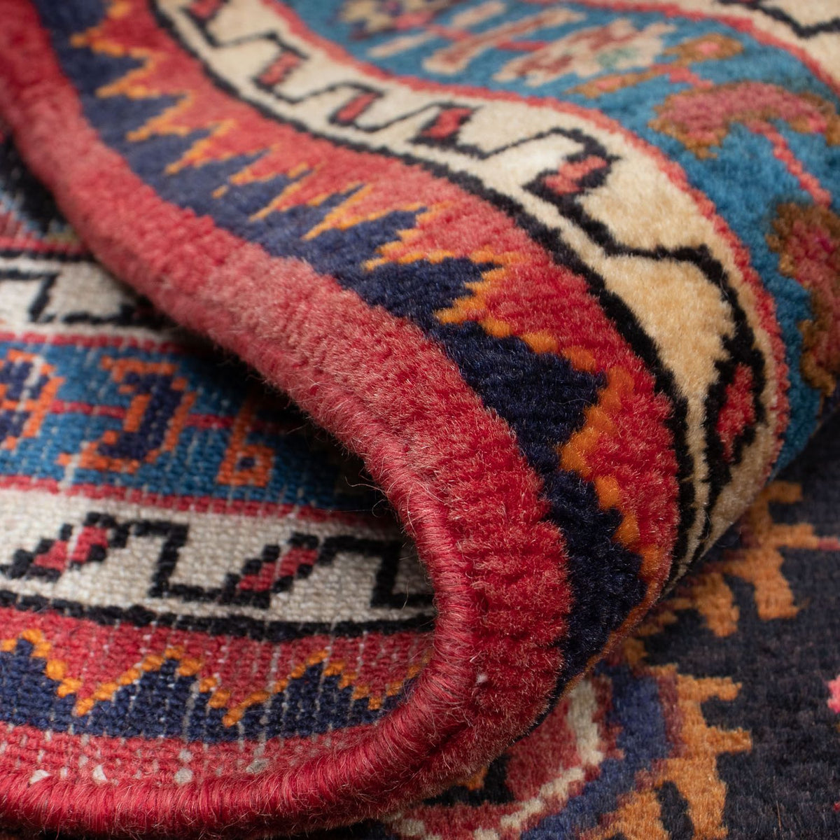 Alfombra persa - Nómada - 127 x 95 cm - azul oscuro