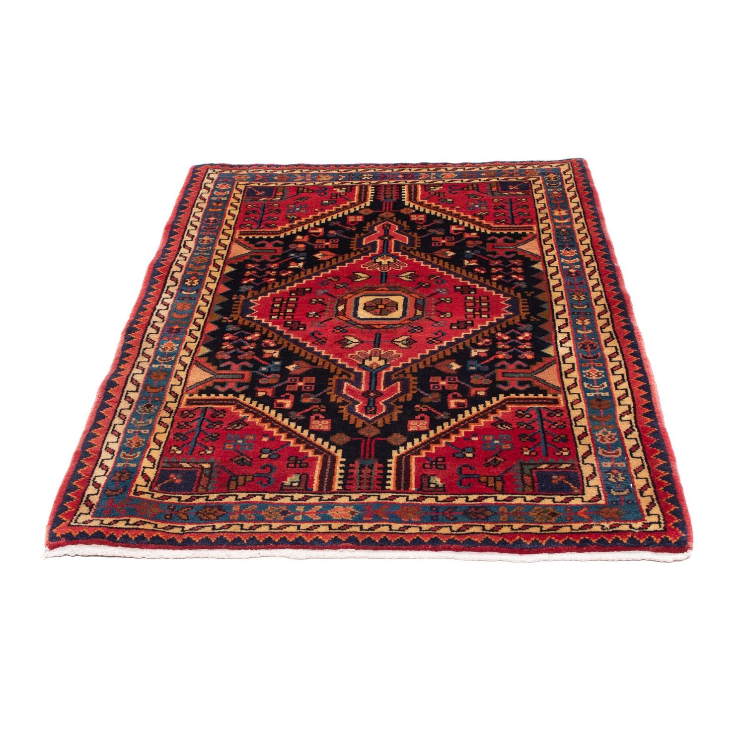 Alfombra persa - Nómada - 127 x 95 cm - azul oscuro