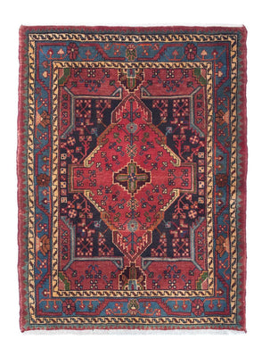 Alfombra persa - Nómada - 155 x 108 cm - rojo oscuro