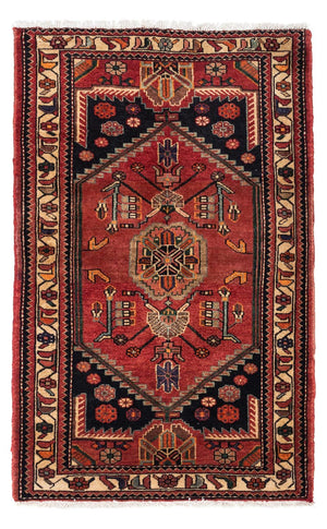 Alfombra persa - Nómada - 142 x 90 cm - rojo