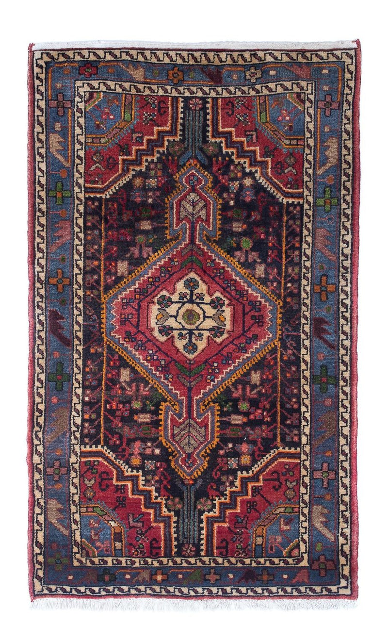 Alfombra persa - Nómada - 136 x 85 cm - azul oscuro
