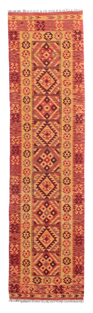 Alfombra de pasillo Alfombra Kelim - Splash - 299 x 73 cm - rojo claro