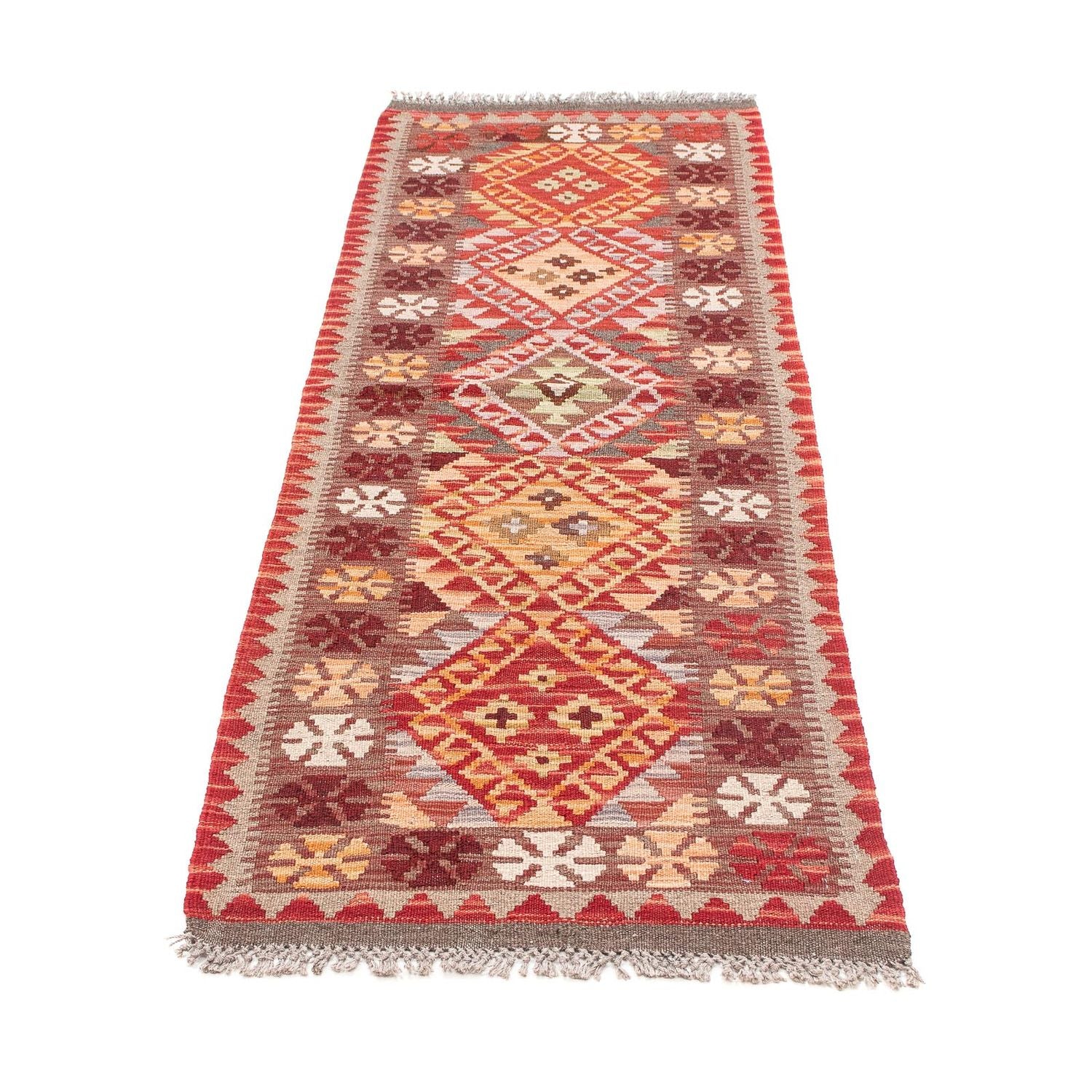 Alfombra de pasillo Alfombra Kelim - Splash - 183 x 58 cm - rojo