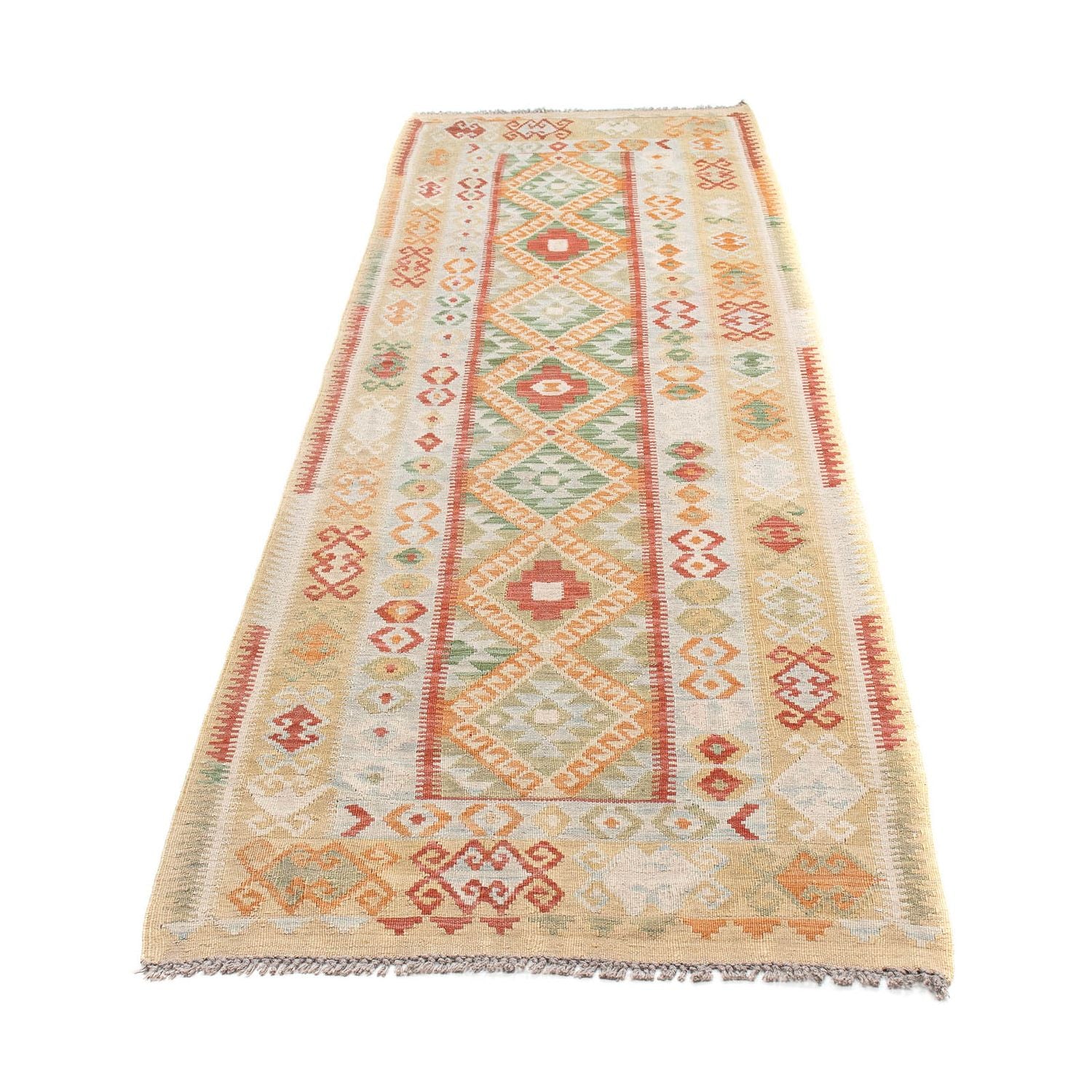 Alfombra de pasillo Alfombra Kelim - Splash - 287 x 83 cm - multicolor
