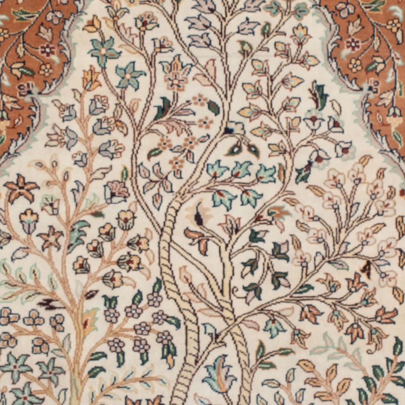 Alfombra de seda - Seda de Cachemira - 124 x 76 cm - beige